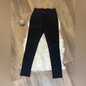 Women black super skinny mid rise jeans